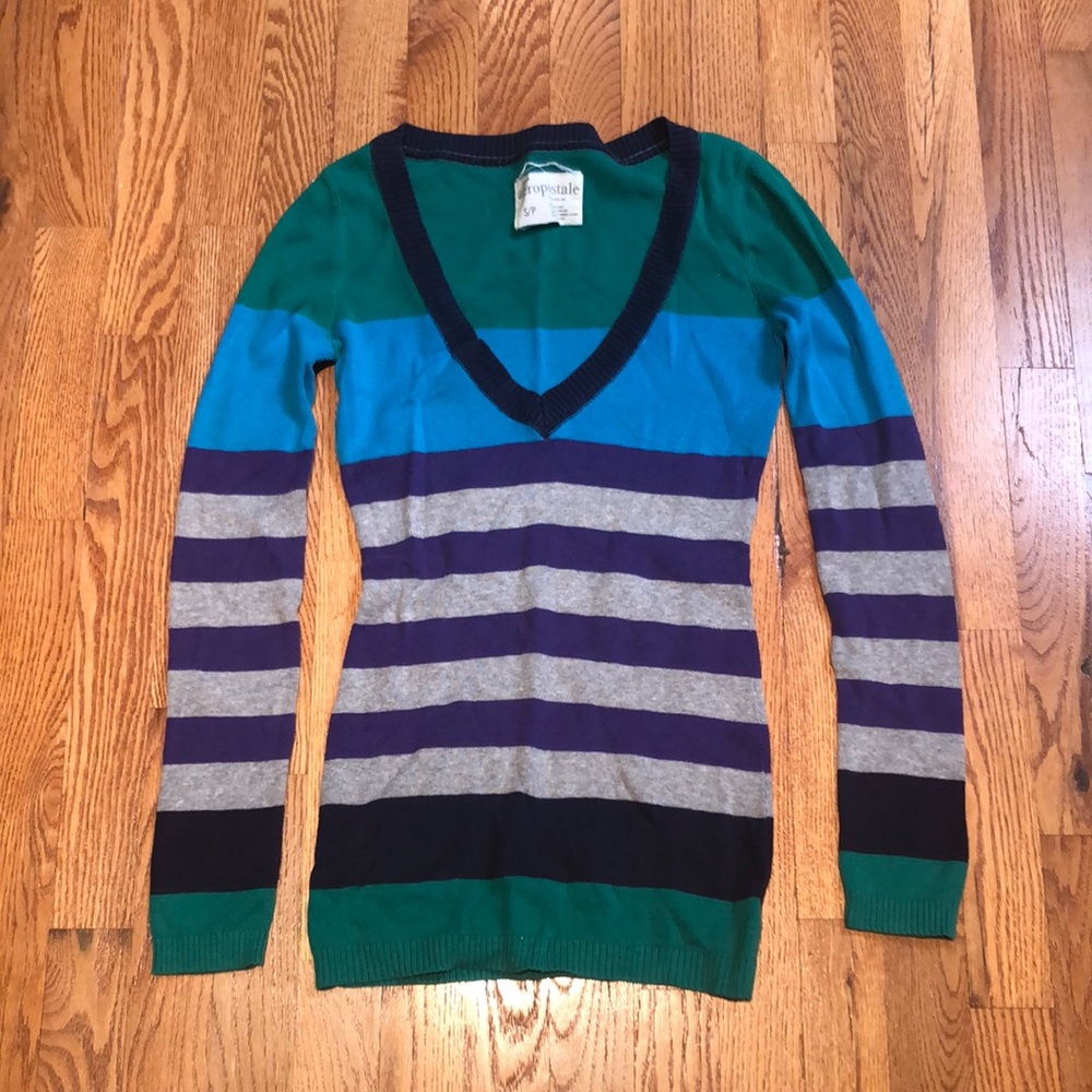 Aeropostale multi color stripe sweater sz small